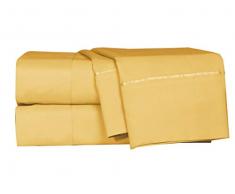 LUSH HOME Bettlaken und Kissenbezüge, 6 Stück, superweich, passend für extra Dicke Matratzen mit tiefer Tasche, Knitter- und lichtbeständig, 6-teiliges Set California King bernsteinfarben