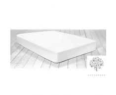 Appletree Plain Dye Spannbetttuch, Fadenzahl 180, Perkal, 28 cm, weiß, Einzelbett