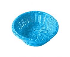 Garcia de Pou Runder Weidenkorb Imitation Ø 20X8 cm Türkisblau Pp - 12 Un.