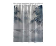 Prime Leader schimmelresistenter Duschvorhang, Pflanzen, wasserfest, Badezimmer-Dekoration, mit Haken 60(w) x 72(h) Wolf7plr7779