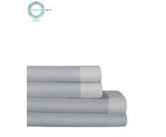 AURAA Komfort 400 Fadenzahl 100% langstapelige Baumwolle Spannbetttuch Set – Wendbar – 4 Stück-Set, Soft & Smooth Satin Weave, Hotel Bettwäsche, Öko-Tex Zertifiziert Queen Quarry