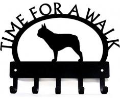 The Metal Peddler French Bulldog Schlüsselbrett für Hundeleine Large 11 inch Wide schwarz