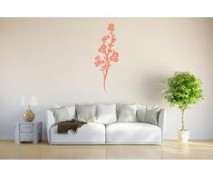 INDIGOS Wandtattoo/Wandsticker-d198 schöner Blumenstrauß Ranke Blüten Pflanze Tribal 96x31 cm- Hellbraun, Vinyl, 96 x 31 x 1 cm