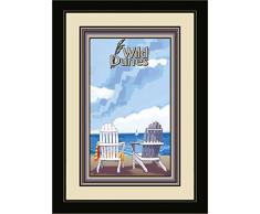 Northwest Art Mall jk-5853 mfgdm ADC Wild Dünen, North Carolina Adirondack Stühle Segelboot gerahmtes Wandbild Art von Künstler Joanne Kollman, 33 x 40,6 cm