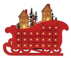 Santas Workshop Adventskalender Schlittenkalender, 45,7 cm hoch, rot/grün/Gold