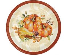 Creative Converting 345726 Dessertteller, Herbstkranz, 17,8 cm, mehrfarbig