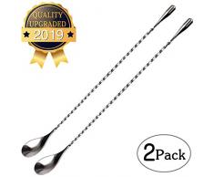 ATECKING Japanischen Stil, Professional Cocktai muddlerl Bar mischen Löffel Edelstahl 30,5 cm (Set von 2)