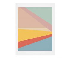 Society6 June Journal Retro Abstract Geometric Kunstdruck, Mehrfarbig, 18x24