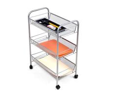 Mind Reader Roll Rolling Metal Mesh 3 Regalwagen, schwarz