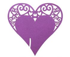 Tisch Escort Name Ort Karten, driewwedding Wein Glas Tasse Topper Nr. Karte Hochzeit Party Dekoration 100 Stück violett