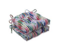 Pillow Perfect Stuhlkissen für drinnen und draußen, groß, 17,5 x 16,5 x 4, Rosa, 2 Stück