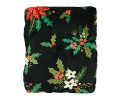 The Big One Übergroßer Plüsch-Überwurf, 152 x 183 cm, superweich und gemütlich, Micro-Fleece-Decke für Couch oder Schlafzimmer 60 x 72 Christmas Stechpalme