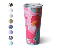 MMSD Stainless Steel Signature 32oz Tumbler with Spill Resistant Slider Lid and Reusable Straw in Cotton Candy