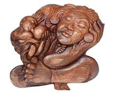 NOVICA 297.037,8 cm Mutter und Kind Intimität Holz Skulptur