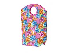 Vigar lolaflor Bag Wäschekorb, Acryl, 54 x 25 x 75 cm, rosa/blau