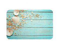 Uphome Badezimmerteppich aus Memory-Schaum, Strandmuschel, Meeres-Kollektion, Vintage, Boho-Stil, rutschfest, weich, saugfähig, für Küche, Dusche, Boden, Teppich 16L x 24W Strandmuschel