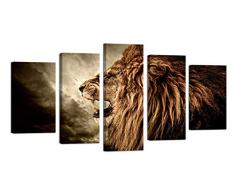 ardemy 3 Platten Sea Wave blau ocean Beach Ölgemälde auf Leinwand drucken Wand Kunst, Landschaft Kunst Bild gerahmt fertig zum Aufhängen für Wohnzimmer Schlafzimmer Home Decor Art Deco 10inx16inx2pcs+10inx20inx2pcs+10inx24in Animal Painting C