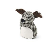 Galileo Türstopper Hund Pied de Poule 23 x 13 cm 1 kg, Polyester, weiß, Einheitsgröße