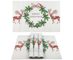 WAZAIGUR Tischsets, Tischsets für Esstisch, waschbar, gewebtes Vinyl, rutschfest Set of 4 Style-g