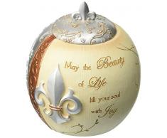 Elements Beauty of Life Tea Light Holder with Lid by Pavilion, 4-1/4-Inch, Inscription May The Beauty of Life Fill Your Soul with Joy