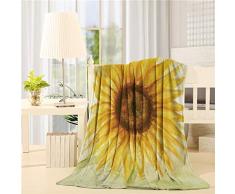 Advancey Flanell-Fleece-Überwurf, leicht, gemütlich, für Bett und Sofa, super weicher Stoff, You Are My Sunshine, Sonnenblumenbiene Art Deco 49x59 inch gelb