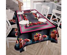 Petti Artigiani Italienische Tischdecke, schmutzabweisend, für Küchentisch 140x360 cm Frutti Di Bosco