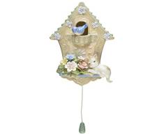 COSMOS 80103 feines Porzellan Katze und Vogelhaus Musical Figur, 6–3/8 Zoll