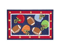 C & F Home Süchtig Sport Fussball Teppich, blau
