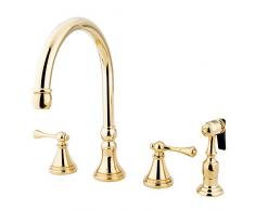 Nuvo Elements of Design es2792blbs Gouverneur 20,3 cm zu 40,6 cm breitgefächert Küche Wasserhahn mit Messing Sprayer, 8-1/10,2 cm Messing poliert