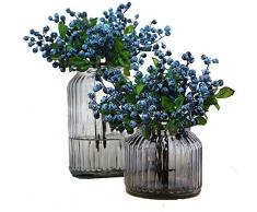 TBUY Kunstblumen, Kalifornische Beeren, Blaubeeren, für Zuhause, Hotel, Dekoration Blue 20 Pack blau