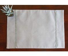 GRANDDECO Elegante Tischdecke mit Diamantborte, für Zuhause, Küche, Esszimmer, Kaffee, Hochzeit, Tischdekoration Placemat 12×18 Set of 4 Rose