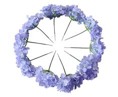 Kislohum Künstliche Hortensien Blumen Köpfe für Hochzeit Blumenstrauß DIY Blumendekor Haus Garten Party Dekorationen 10 Stück mit Stielen, Pink Fliederfarben