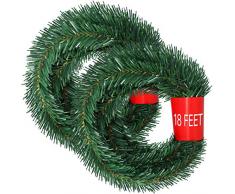 Lvydec 91,4 m Weihnachtsgirlande, 2 Stränge, künstliche Tannengirlande, weiche grüne Girlande für Urlaub, Hochzeit, Party, Dekoration, Außen- und Innenbereich