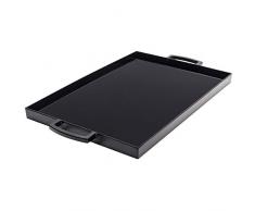 Zak Designs 0015-0596-AMZ Perfect Living Room Kitchen Serving Tray With Metal Handles Zak Serviertablett, Melamin, Schwarz