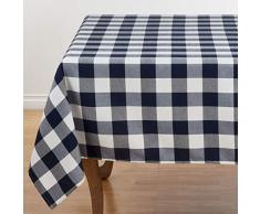 SARO LIFESTYLE Bettläufer aus Baumwolle und Polyester-Mischgewebe, kariert 70 Marineblau