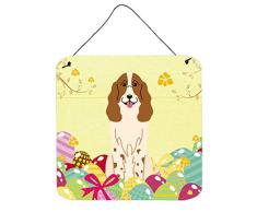 Carolines Treasures Ostereier Russischer Spaniel Metalldruck 6x6 Mehrfarbig