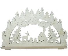 SchwibboLa SB 1-85 Erzgebirgischer Doppelt Beleuchteter Schwibbogen mit Zertifizierung SB 1-85, 70 x 42 cm