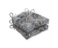 Pillow Perfect Outdoor | Indoor Corinthian Driftwood Large Stuhlkissen (2er-Set) 17,5 x 16,5 x 4, schwarz