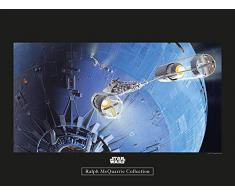 Komar Wandbild Star Wars Classic RMQ Death Star Attack | Kinderzimmer, Jugendzimmer, Dekoration, Kunstdruck | ohne Rahmen | WB130-40x30 | Größe: 40 x 30 cm (Breite x Höhe)