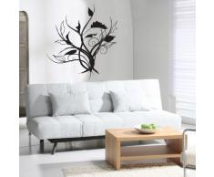 INDIGOS WG20203-90 Wandtattoo w203 Baum Blume Tribal Wandaufkleber, 96 x 89 cm, silber