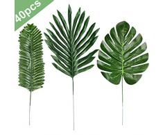 DearHouse Künstliche Palmenblätter für Tropische Pflanzen 40 Pcs 3 Kinds