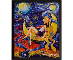 Uhomate A052 Wanddekoration, Motiv: Soldat Seemann Mond, Vincent Van Gogh, Sternennacht, für Zuhause, Leinwand, Wanddekoration für Babyzimmer, Wohnzimmer, Wanddekoration, 24X30 inch