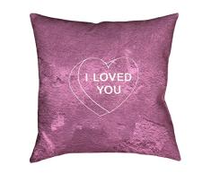 ArtVerse Katelyn Smith I Loved You Herz 35,6 x 35,6 cm Kissen gesponnenes Polyester doppelseitiger Druck mit verdecktem Reißverschluss und Einsatz, 26 x 26