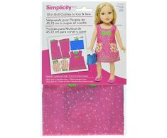 Simplicity Puppenkleidung zum Schneiden und Nähen, 46 cm, 1 Blatt