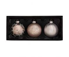 WeRChristmas Glaskugeln, grau, 3-Piece