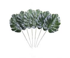 maxgoods 20 Stück Kunstpflanze Blätter Fake Schildkröte Simulation Palm Fern Plant, Tree Leaf für Home Tisch Schreibtisch Party Hochzeit Garten Büro Terrasse Dekoration