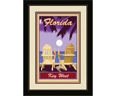 Northwest Art Mall pal-5705 mfgdm acpc Key West Florida Adirondack Stühle Palmen Corona gerahmtes Wandbild Art von Künstler Paul A. lanquist, 33 x 40,6 cm