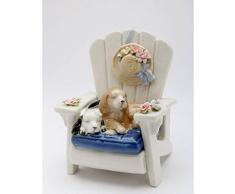 COSMOS Hund auf Stuhl, Keramik, bunt, 19,8 cm hoch