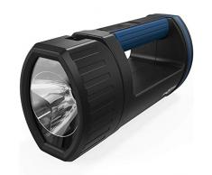 ANSMANN LED Handscheinwerfer Akku mit 5200mAh aufladbar über Micro USB & Ladeaschale - Handlampe mit 3 Leuchtmodi (100%, 30%, Blinklicht), verstellbarer Lampenkopf, Suchscheinwerfer - Notbeleuchtung