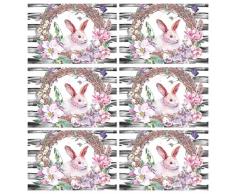 Naanle Halloween-Platzdeckchen, Halloween-Kürbis, Spinnennetz, rutschfest, hitzebeständig, waschbar, für Küche, Esstisch, Heimdekoration, 30,5 x 45,7 cm 12 x 18 Inches Ostern #02